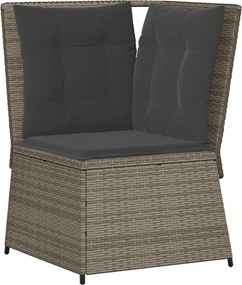 vidaXL szürke polyrattan kerti sarokkanapé párnával