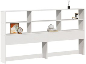 fehér tömör fenyőfa fejtámla tárolóval 200 cm