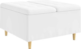 vidaXL Tároló oszmán párnával Fehér 80 x 80 x 45 cm Műbőr