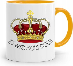 Sárga Bögre Ajándék Nagynéninek Őfelsége Nagynéni Nyomtatott Fényképpel