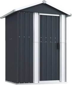 vidaXL antracitszürke horganyzott acél kerti fészer 126x97,5x177 cm