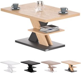 Casaria® Detroit dohányzóasztal 90x60x45 cm - fa/szürke