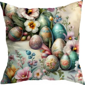 Húsvéti Díszpárnahuzat 40X40 CM Karácsonyi Húsvéti Tojás Virág Mintás 388