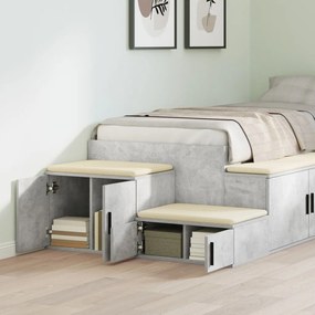 Tárolószekrény Beton Szürke 118x41x40 cm Mérnöki Fa