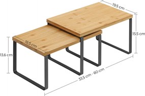 CEZAR bambusz rendszerező szett, 2 db, barna/fekete SongmicsHome