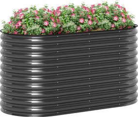 Outsunny Acél Térképes Kertágy, Ültetőágy Hidegkeret Kertágy Rakásolható Ültetődoboz 160x80x80cm | Aosom