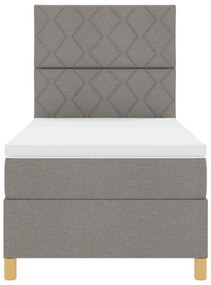 Boxrugós ágy fejtámlával Tópszínű 100 x 200 cm szövet