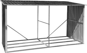 Tűzifa tároló, antracit/fehér, 377,5x121x194 cm, DARYL TYP 4