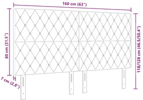 LED Fejrész Világosszürke 80 cm Bársony
