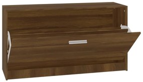 barna tölgyszínű szerelt fa cipőtároló pad 80 x 24 x 45 cm