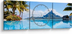 Kép - Bora-Bora, francia Polinézia (órával) (90x30 cm)