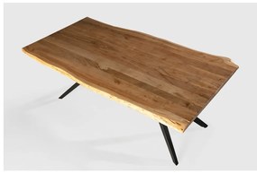 Natúr színű étkezőasztal akácfa asztallappal 100x200 cm Mudri – Marckeric