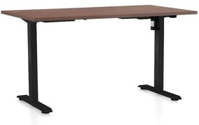 OfficeTech A állítható magasságú asztal, 120 x 80 cm, fekete alap, dió