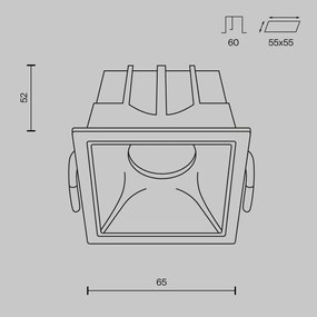 DL043-01-10W3K-SQ-WB Alfa LED Alumínium Süllyesztett Lámpa Fehér Színű LED 10 W 3000 Kelvin 450 Lumen IP20