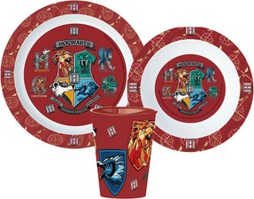 Harry Potter School Shields étkészlet, micro műanyag szett, pohárral 260 ml