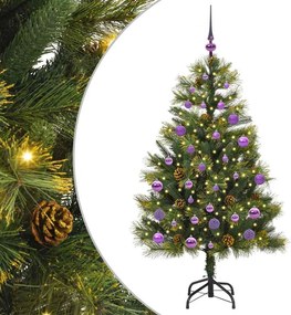 vidaXL Műanyag Hajtogatós Karácsonyfa Tojásokkal Zöld 150 cm