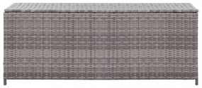 szürke polyrattan kerti tárolóláda 120 x 50 x 60 cm