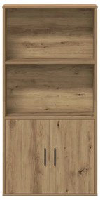kézműves tölgy színű szerelt fa könyvespolc 60x24x120 cm