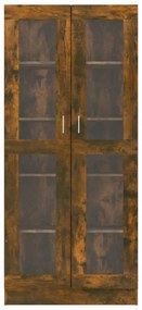 füstös tölgyszínű szerelt fa vitrinszekrény 82,5x30,5x185,5 cm