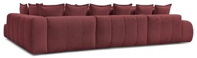 Borvörös zsenília kinyitható-tárolóhelyes sarokkanapé (jobb oldali-U alakú) Everest – Bobochic Paris