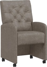 vidaXL Kerekes Étkező Székek 2 pcs Szürke 58 x 67 x 97 cm Műbőr