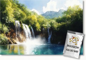 Fotótapéta Flizelina Tájkép Horvátország Plitvice Hegyek Vízesés 300x210 ragasztó