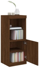 barna tölgy színű tálalószekrény LED-ekkel 41 x 37 x 100 cm