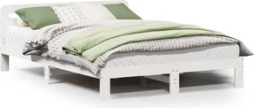 vidaXL fehér tömör fenyőfa ágy matrac nélkül 120 x 190 cm