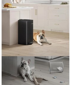 SONGMICS 30 literes konyhai szemetes, belső vödörrel, fekete színben