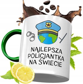 Zöld Bögre Rendőrnek Tökéletes Ajándék fényképes nyomtatással