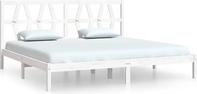 vidaXL fehér tömör fenyőfa ágykeret 200x200 cm