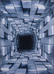 Szoba Nappali Szőnyeg 160x220CM Kék 3D Modern Optikai Illúzió