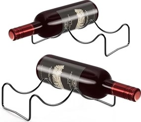 547. Tonlea Bortartó Állvány 2 Palackhoz Fekete 2 Állvány Szett