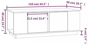 mézbarna tömör fenyőfa dohányzóasztal 110 x 50 x 40 cm