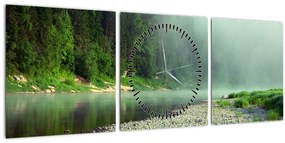 Kép - Folyó az erdőben (órával) (90x30 cm)