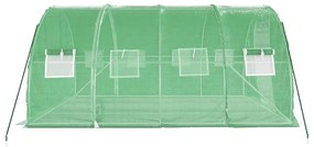 zöld acélvázas melegház 12 m² 4 x 3 x 2 m