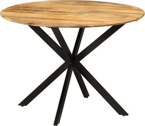 vidaXL tömör mangófa és acél étkezőasztal Ø110 x 78 cm