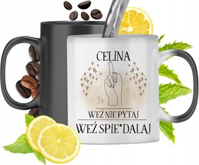 Mágikus Bögre Celina Fekete Matt Nyomtatott Fotóval 330ml