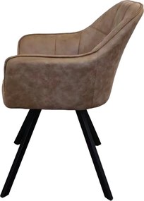 Forgó étkezőszék, szürkésbarna szövet csiszolt bőr hatással, SAMANTA