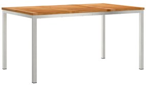Kültéri Étkezőasztal 150x90x75 cm Tömör Fa Tík
