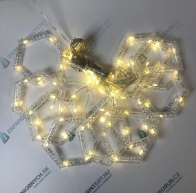 Karácsonyi fények - LED hatszögletű gyűrűk - 10 db - teplá bílá