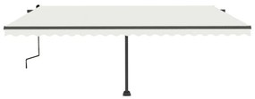 krémszínű kézzel kihúzható póznás napellenző 500 x 350 cm