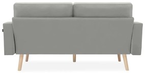 MANDI VELVET szürke 3 személyes kanapé