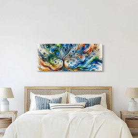 Kép – Színes energikus fa (120x50 cm)