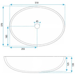 Rea Della, asztali mosogató 515x375x135 mm, fekete matt, REA-U0274