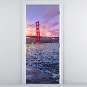Fotótapéta ajtóra - Híd naplementével (95x205cm)