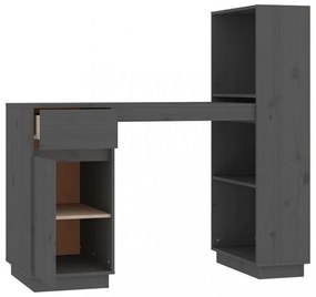 szürke tömör fenyőfa íróasztal 110x53x117 cm