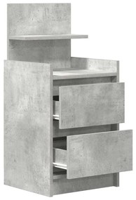 2 db betonszürke éjjeliszekrények 2 fiókkal 38x34x80 cm
