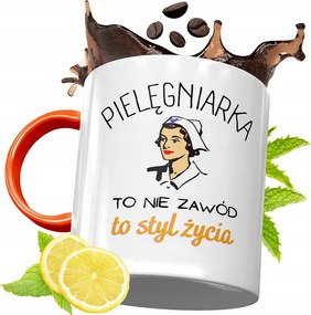 Narancssárga Bögre Ápolónőnek Ajándékba, fényképes nyomattal