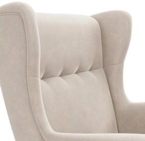 Uszak Mini fotel, bársony, bézs